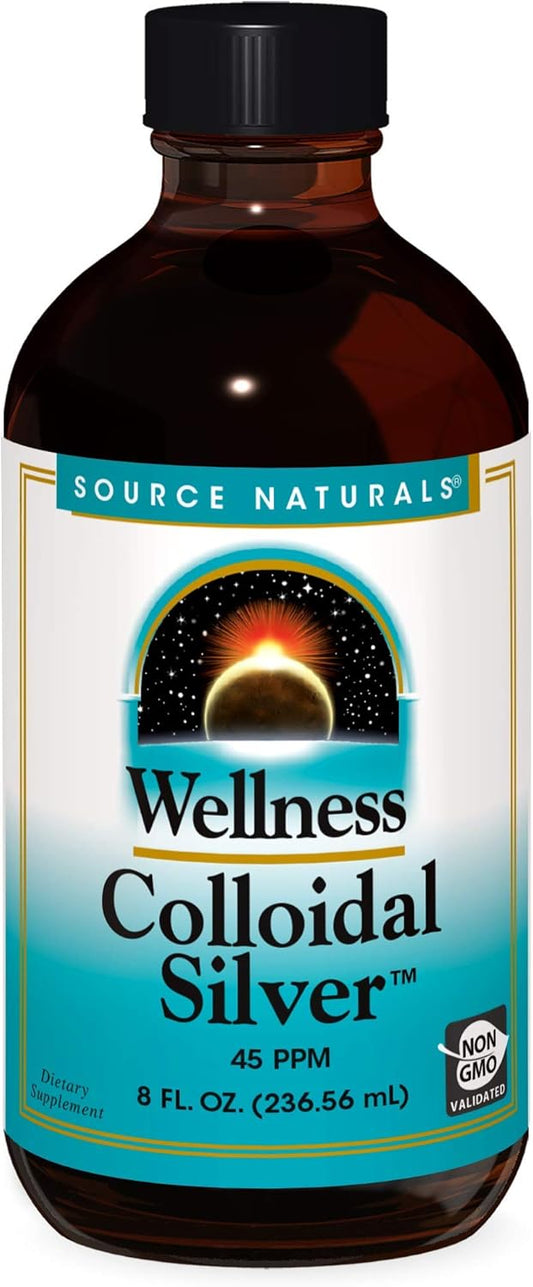 Source Naturals Wellness Colloidal Silver 45 ppm - 8 fl oz, Promotes Physical Health and Well-Being*