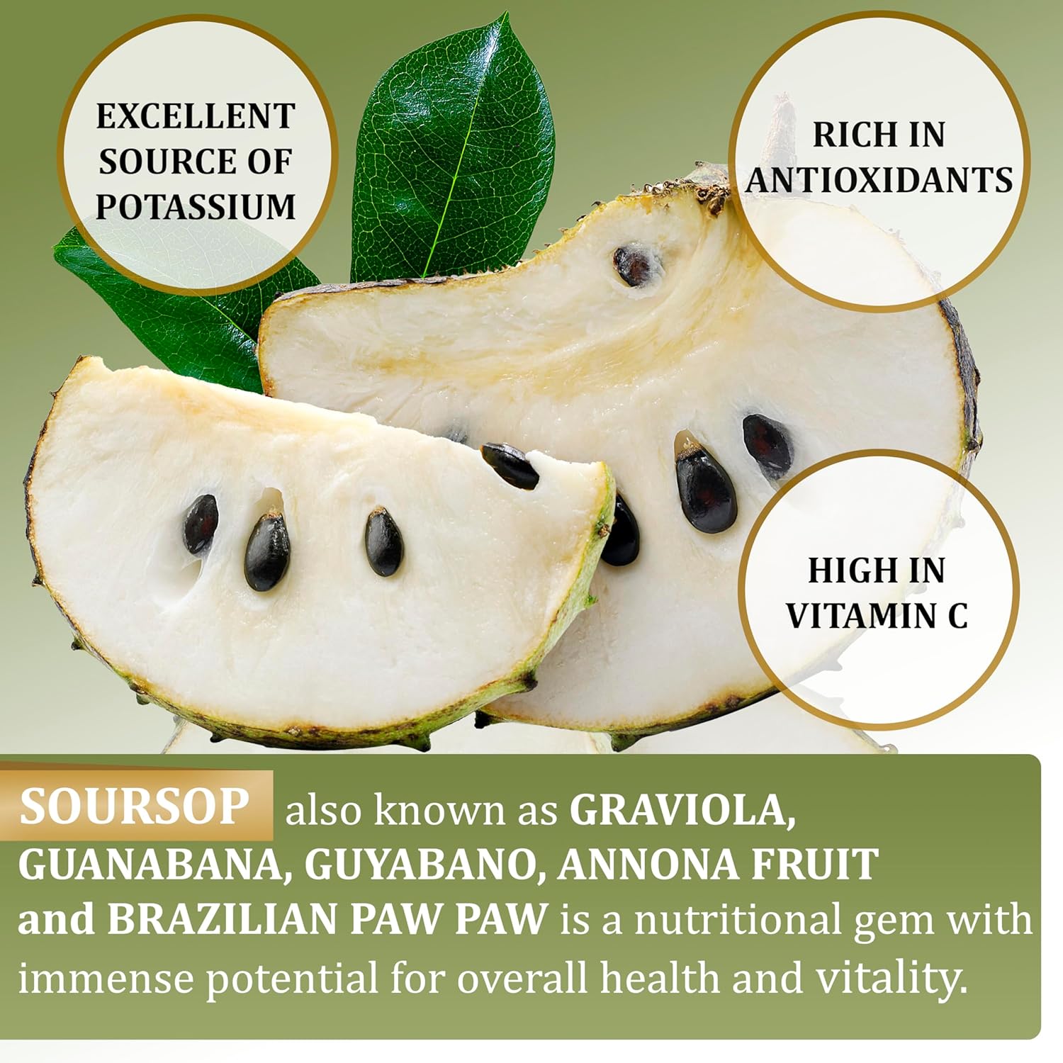 Soursop Extract Gummies - 3000mg - 2 Pack Graviola Supplement - 120ct Sugar-Free - Gluten Free - Non-GMO - Vegan Friendly