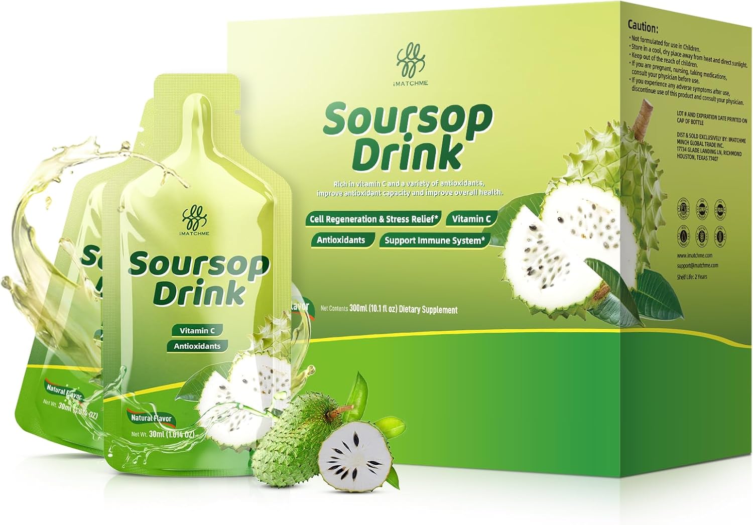 Soursop Graviola Fruit Drink with Vitamin C for Immune Support - Antioxidants, Digestive Health - Natural Flavor, 10 oz (10 Packs)