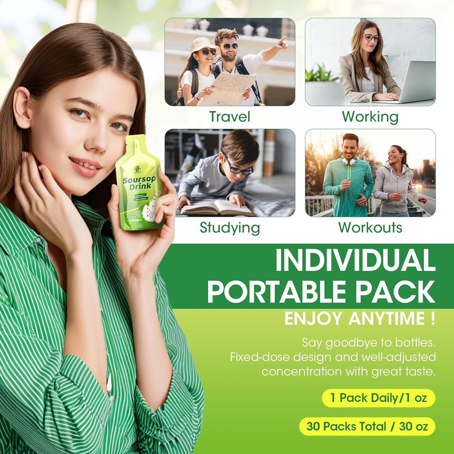 Soursop Graviola Fruit Drink with Vitamin C for Immune Support - Antioxidants, Digestive Health - Natural Flavor, 10 oz (10 Packs)