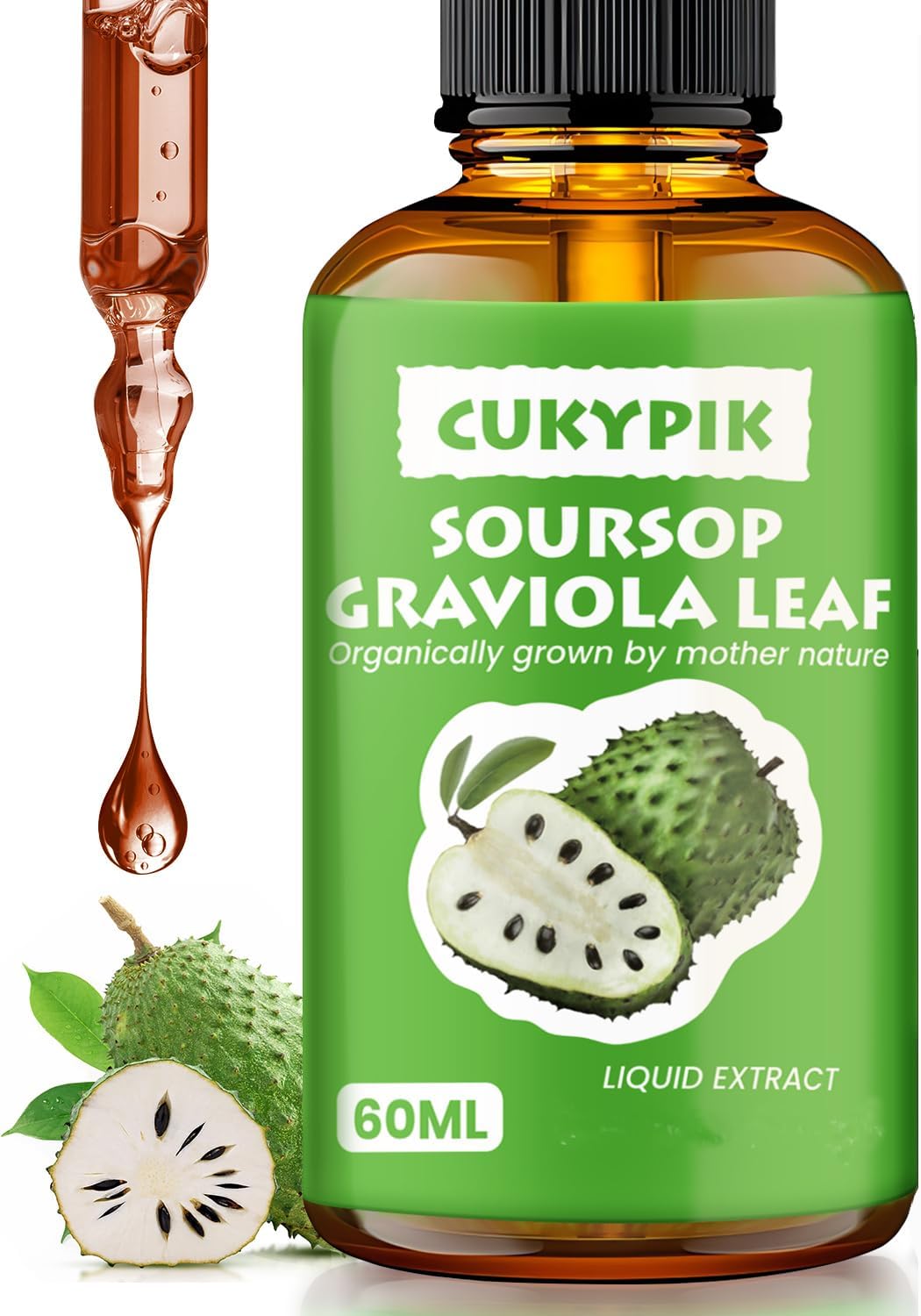 Soursop Graviola Leaf Extract Liquid Drops with Botanical Antioxidants for Cell Support - 2oz Supply