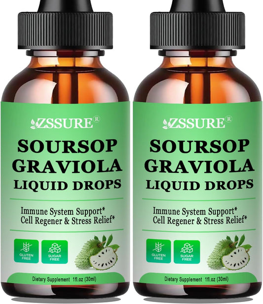 Soursop Graviola Leaf Liquid Drops with Sea Moss for Immunity & Antioxidant Support