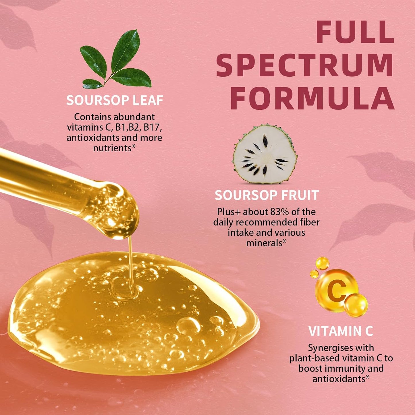 Soursop Graviola Liquid Drops - Pure Soursop Leaf & Fruit Complex - 4X Strength - Immunity & Antioxidant Support - Herbal Goodness - 2 Month Supply - 4 fl oz