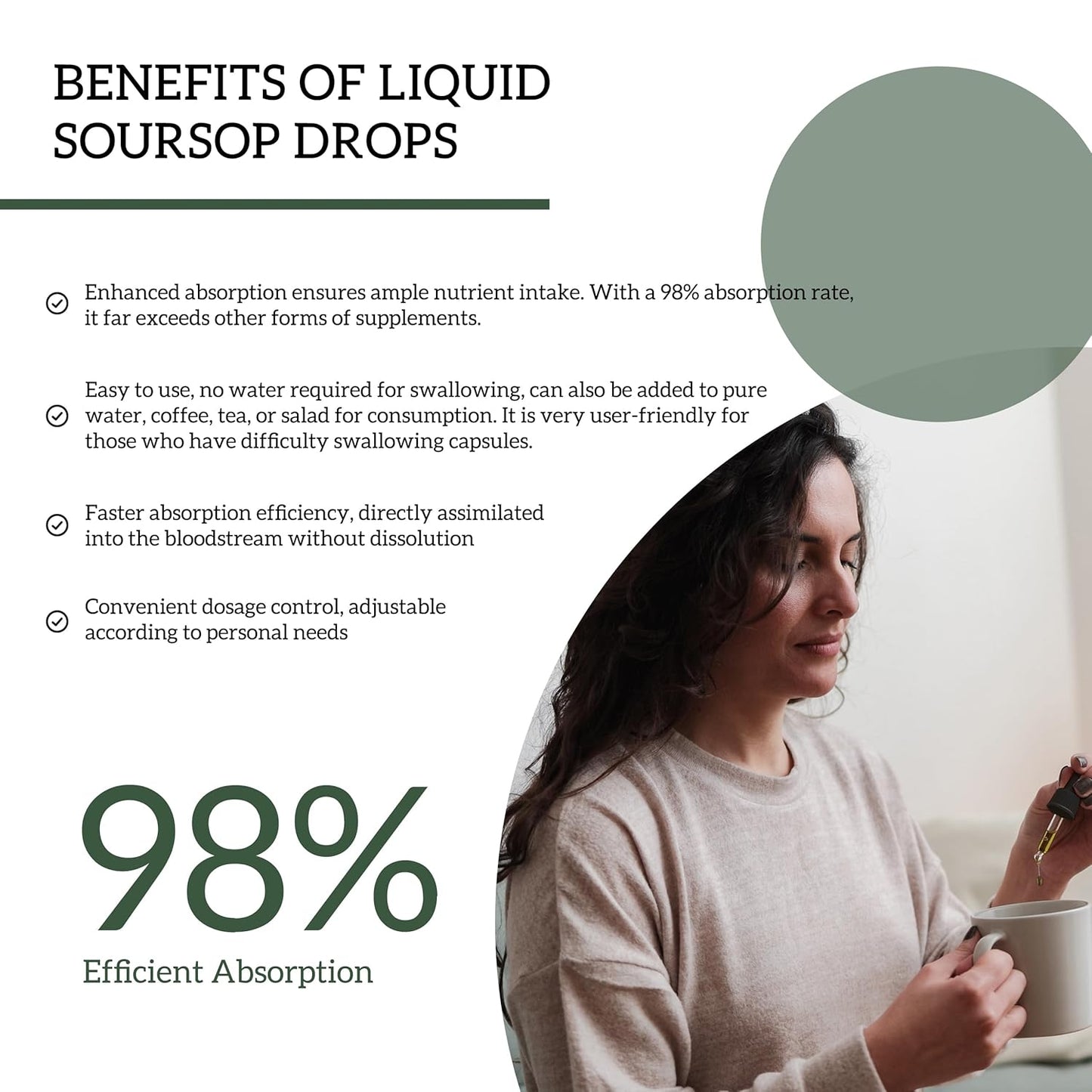 Soursop Liquid Drops with Sea Moss Extract for Cell Support & Immune Boost - 1 Fl Oz