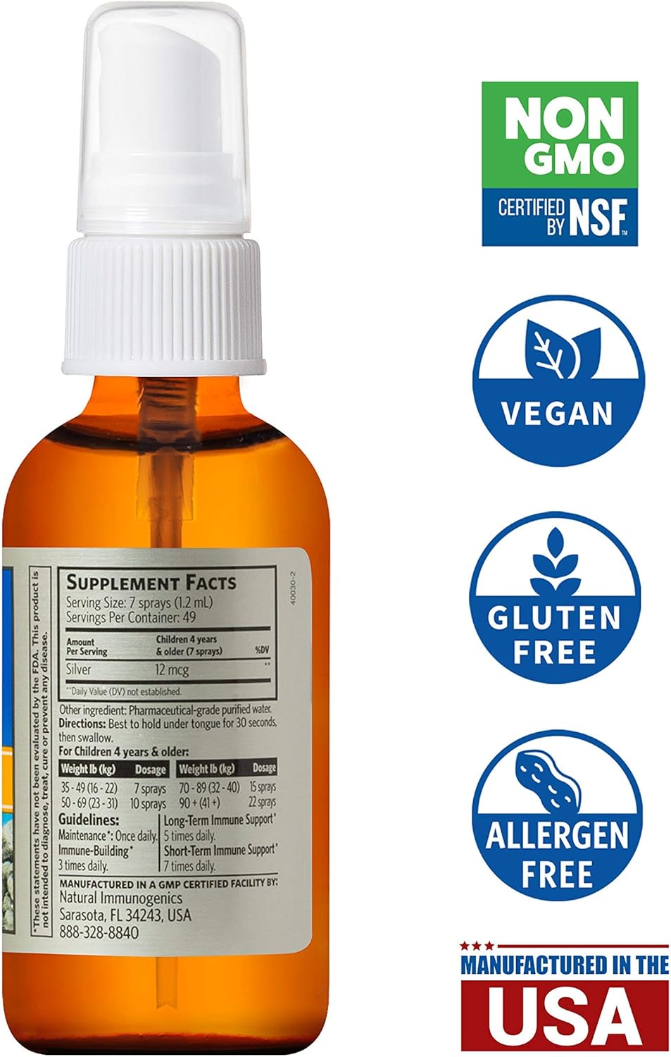 Sovereign Silver Bio-Active Silver Liquid Mist for Kids Immune Support - 2 oz.