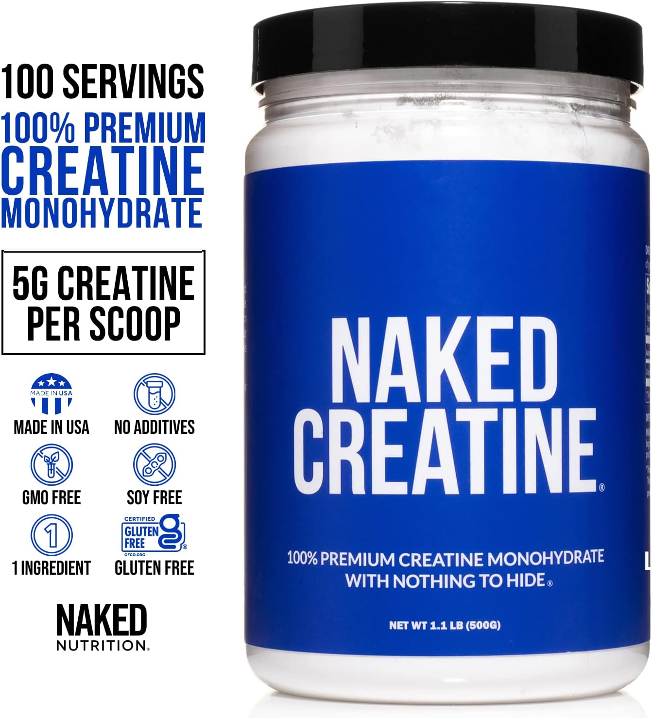Soy-Free Chocolate Vegan Protein Bundle: 8LB Naked Mass Protein and Naked Creatine