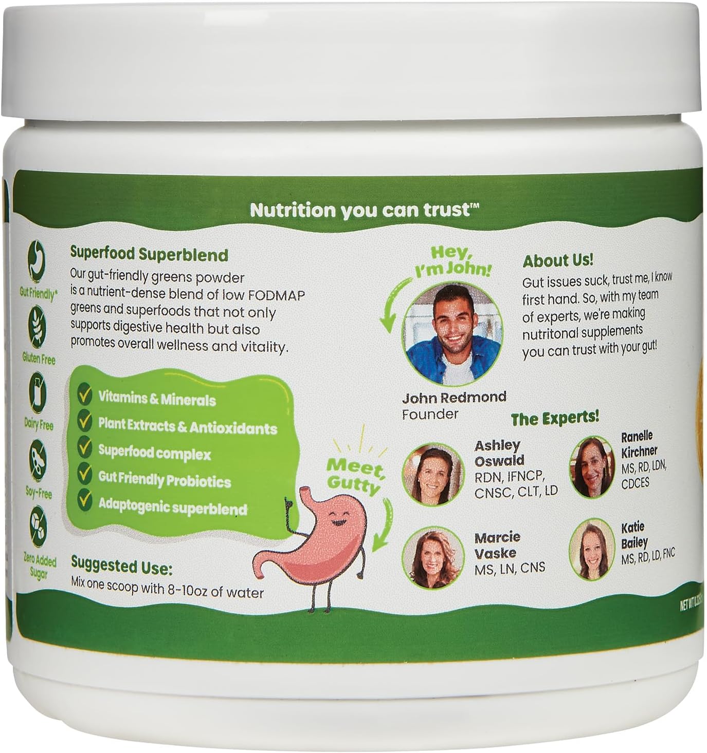 Soy-Free Super Greens Powder, Low FODMAP Certified, Gut-Friendly, Non-Bloating Citrus Blend - 30 Servings