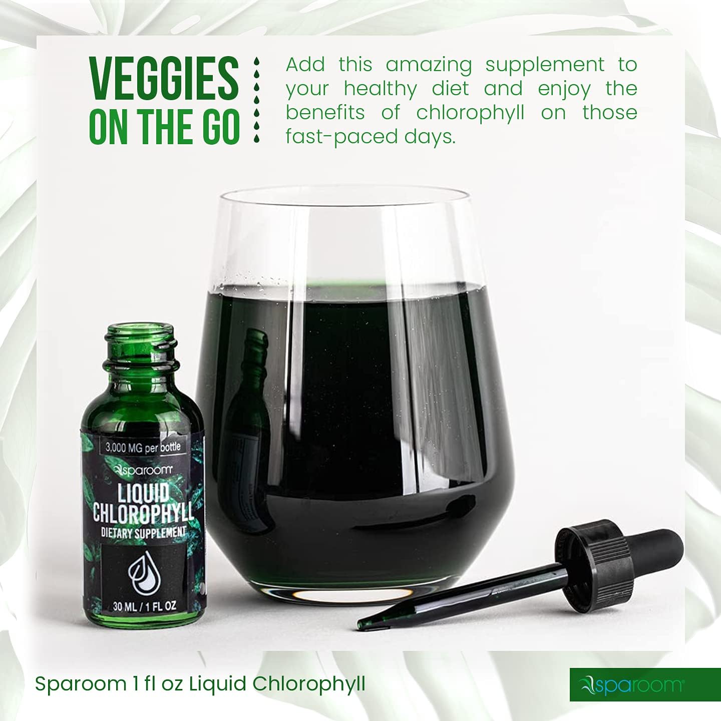 SpaRoom Liquid Chlorophyll Dietary Supplement for Enhanced Health & Wellness - 1 oz Bottle