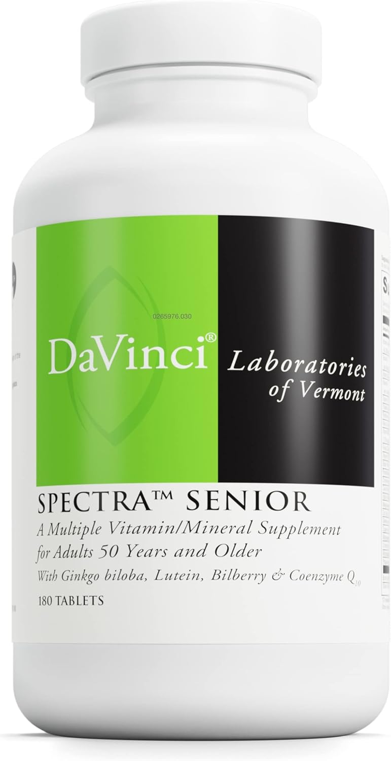Spectra Senior Dietary Supplement with Vitamins, Minerals, and Antioxidants for Cardiovascular and Ocular Health - 180 Capsules