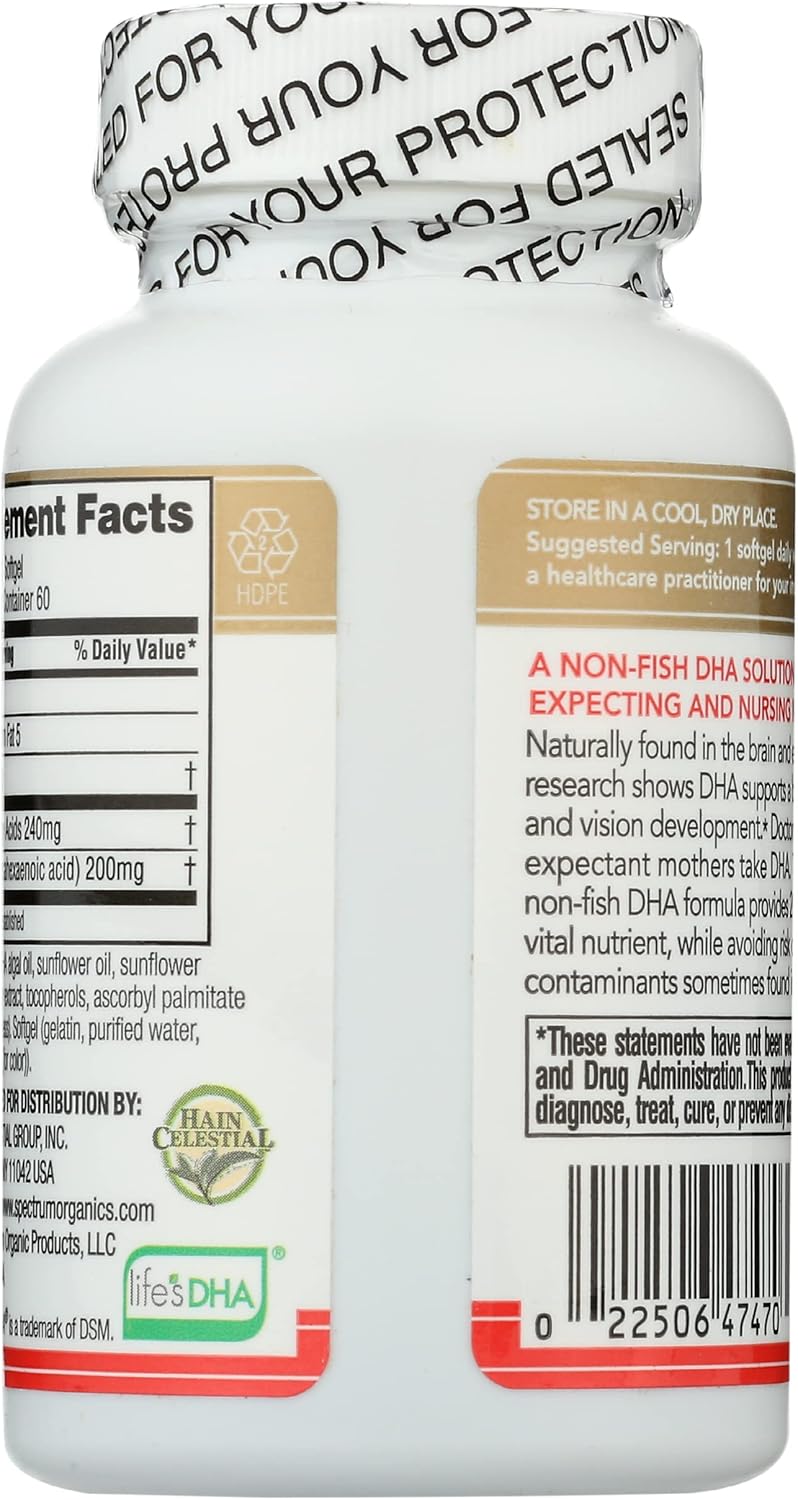 Spectrum Essentials Prenatal DHA Softgels - 200mg, 60 Count - Omega-3 Supplement for Pregnancy