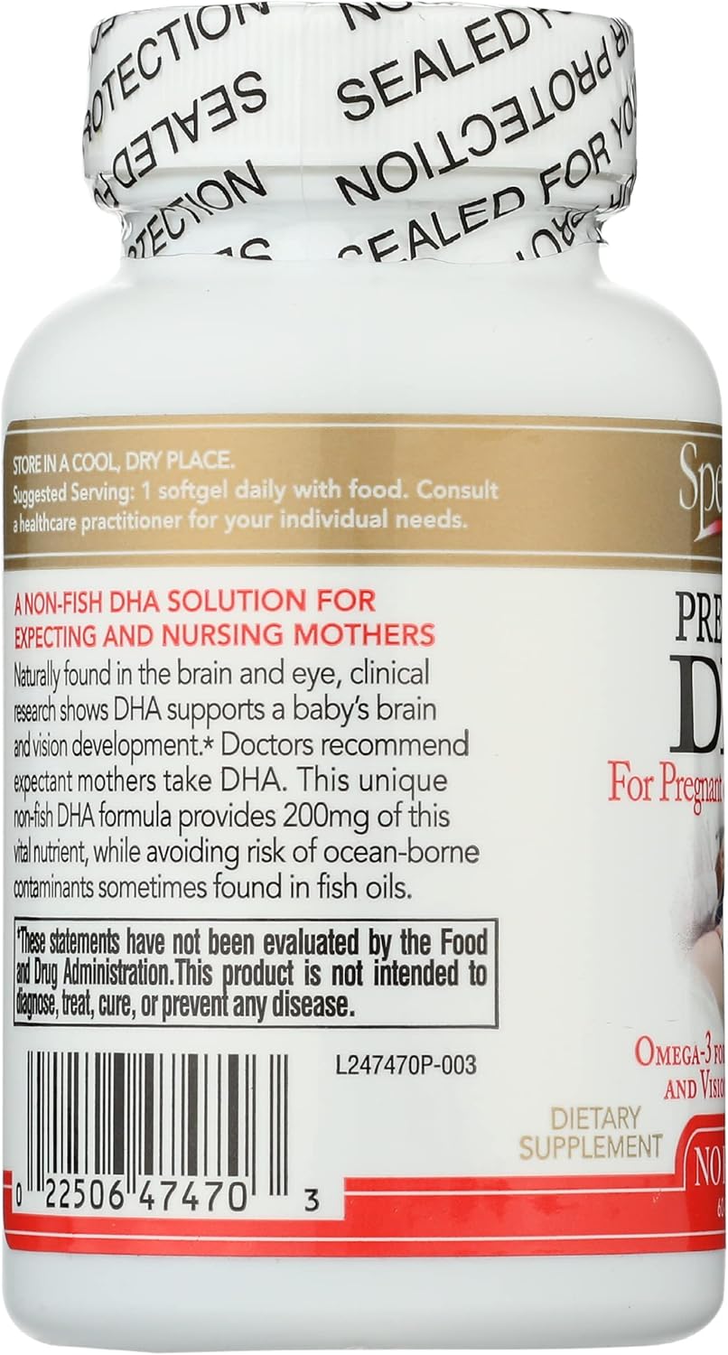 Spectrum Essentials Prenatal DHA Softgels - 200mg, 60 Count - Omega-3 Supplement for Pregnancy