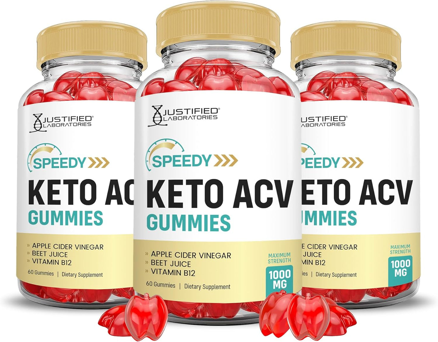 Speedy Keto ACV Gummies (3 Pack) - Advanced Formula 1000MG with Pomegranate Beet Juice Powder B12 - Vegan Non GMO - 180 Gummies