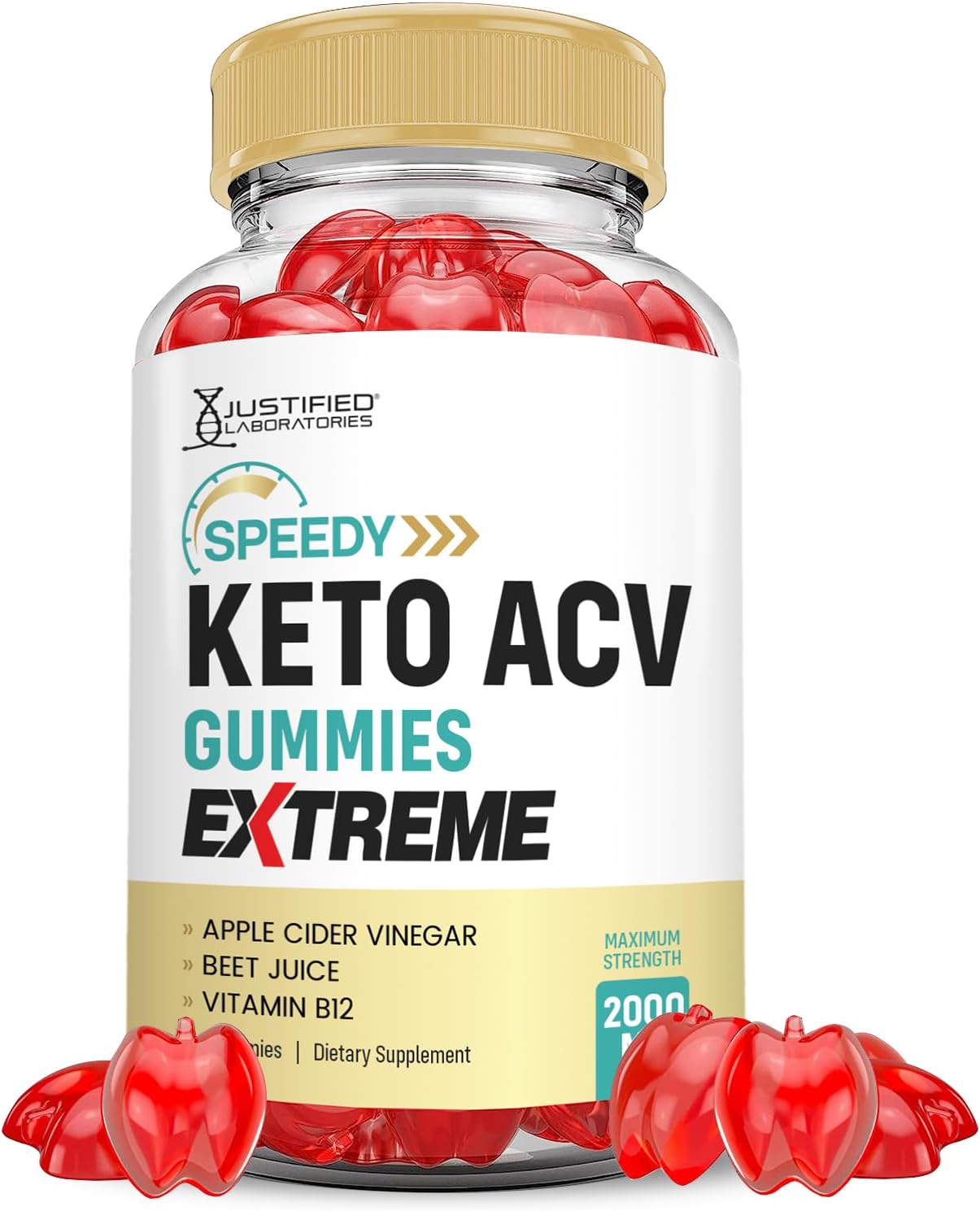 Speedy Keto ACV Gummies Extreme 2000MG with Pomegranate Beet Juice Powder - 60 Gummys