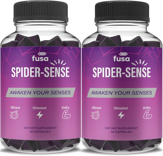 SpiderSense Max Strength Energy & Vitality Gummies - 2 Pack with Shilajit, Irish Sea Moss & Fenugreek - 60 Day Supply