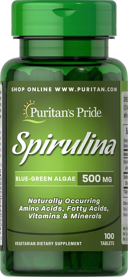 Spirulina 500 mg Tablets - 100 Count by Puritan's Pride