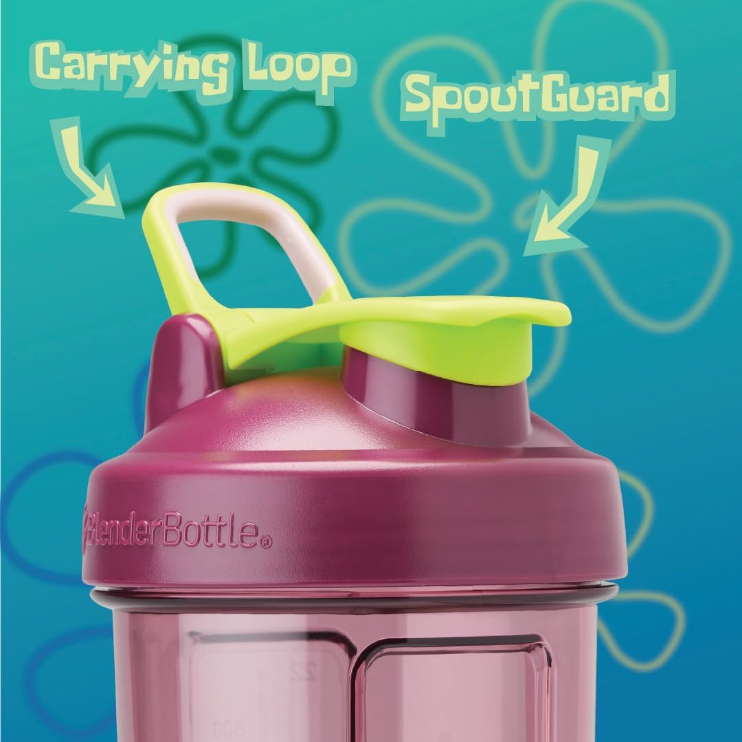 Spongebob Shaker Bottle Pro Series 28-Ounce Red for Protein Shakes & Pre Workout