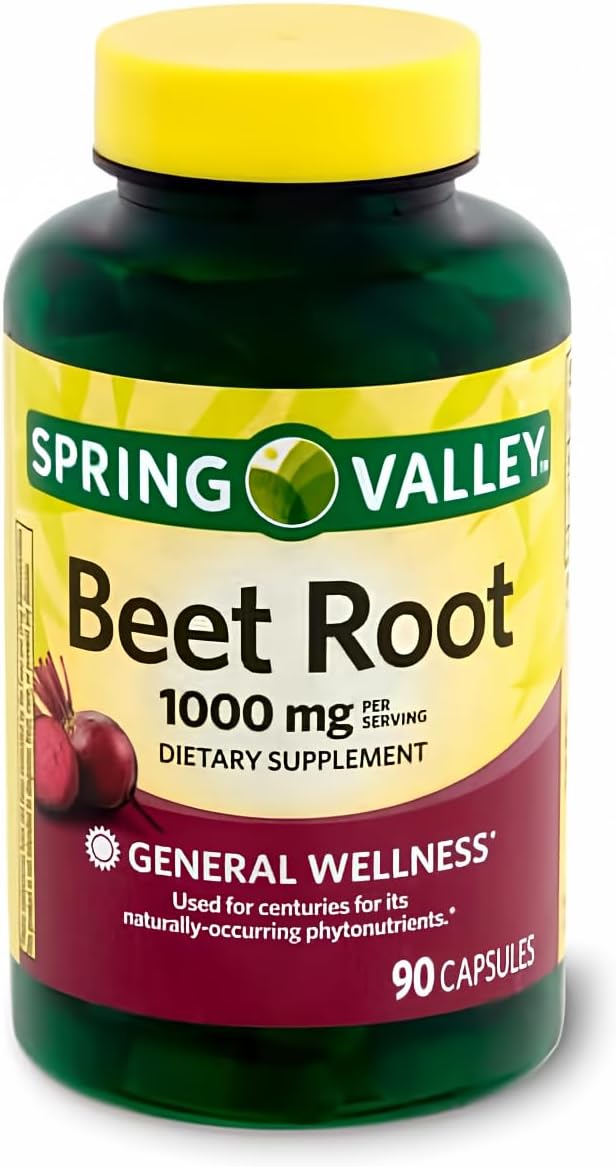 Spring Valley Beet Root Dietary Supplement, 1000mg, 90 Count - Boost Your Health with Essential Vitamins