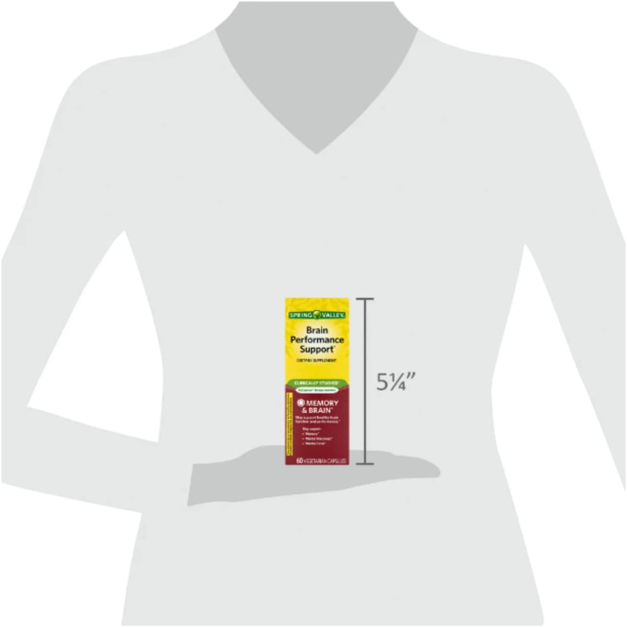 Spring Valley Brain Performance Support Capsules - 60 Count with Free STS Sticker