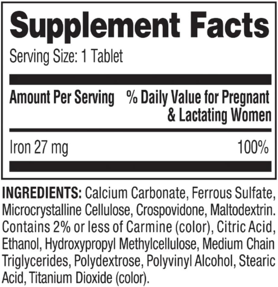 Spring Valley Ferrous Sulfate Iron Supplements - 27 mg, 250 Tablets with Free STS Home Sticker
