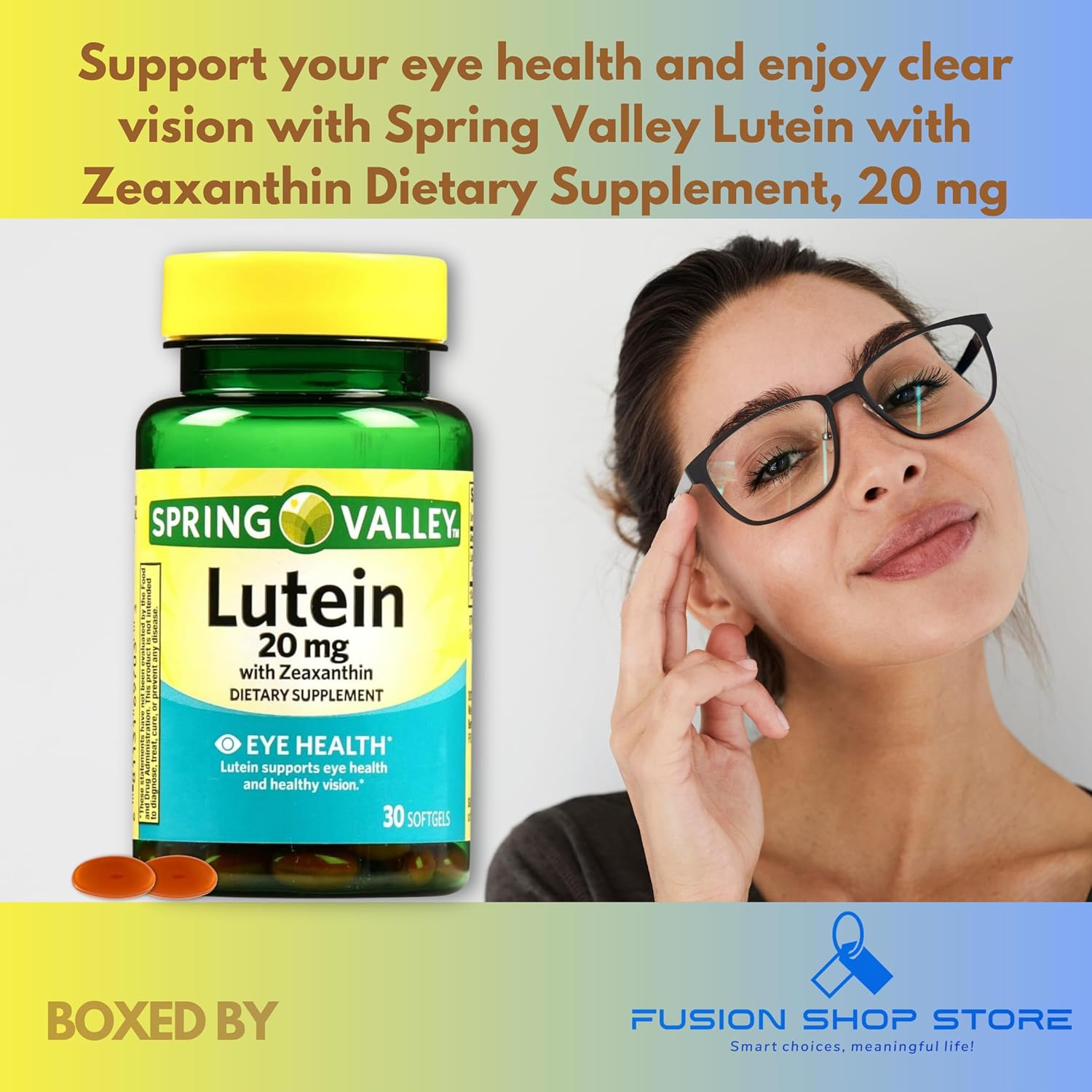 Spring Valley Lutein 20mg with Zeaxanthin - 30 Softgels - Fusion Shop Store