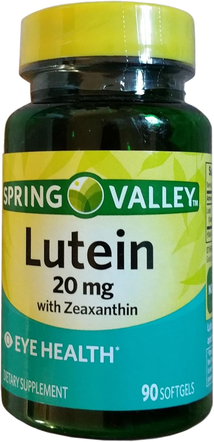 Spring Valley Lutein Softgels - 20 mg, 90 Count Bottle for Eye Health and Vision Support