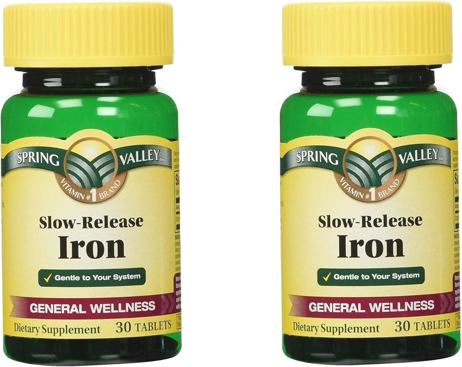 Spring Valley Slow Release Iron Tablets - 30 Count (2 Pack)