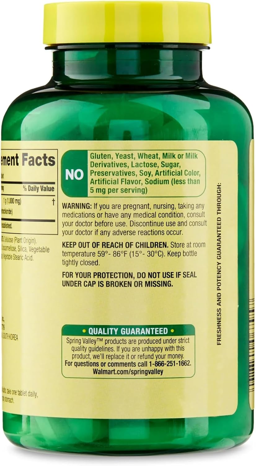 Spring Valley Super Lysine Immune Support & Healthy Skin Tablets - 1000mg, 100 Count
