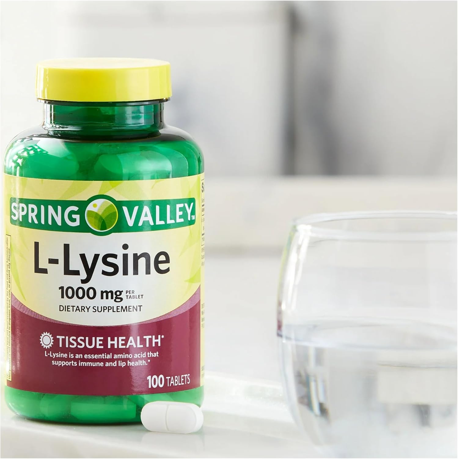 Spring Valley Super Lysine Immune Support & Healthy Skin Tablets - 1000mg, 100 Count