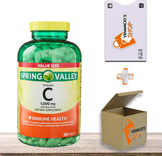 Spring Valley Vitamin C 1000mg with Rose HIPS Tablets, 500 Count - Antioxidant Dietary Supplement*