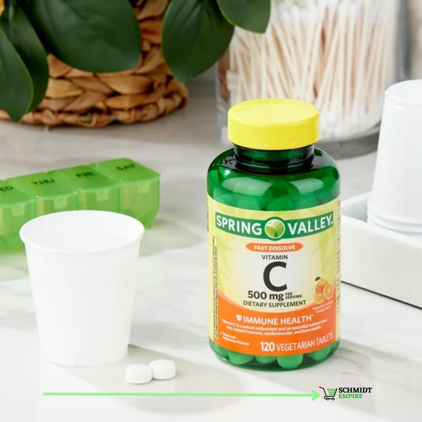 Spring Valley Vitamin C Chewable Tablets for Immune Health - 500 mg, 120 Count - Orange Flavor