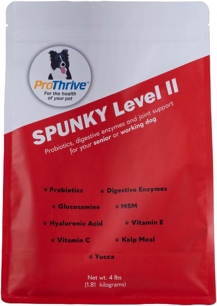 Spunky Level II Hip and Joint Supplement for Dogs with Glucosamine and MSM - 4LB