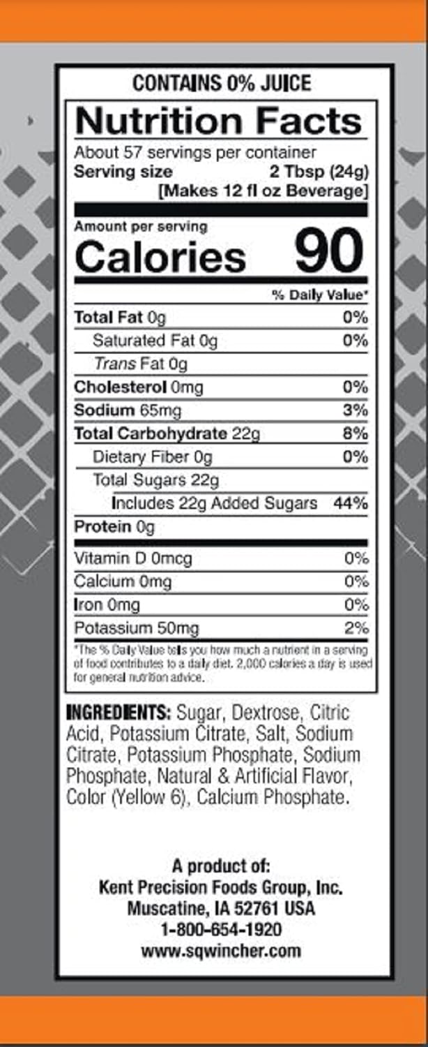 Sqwincher Orange Electrolyte Drink Powder, 47.66 oz Packet - Pack of 16