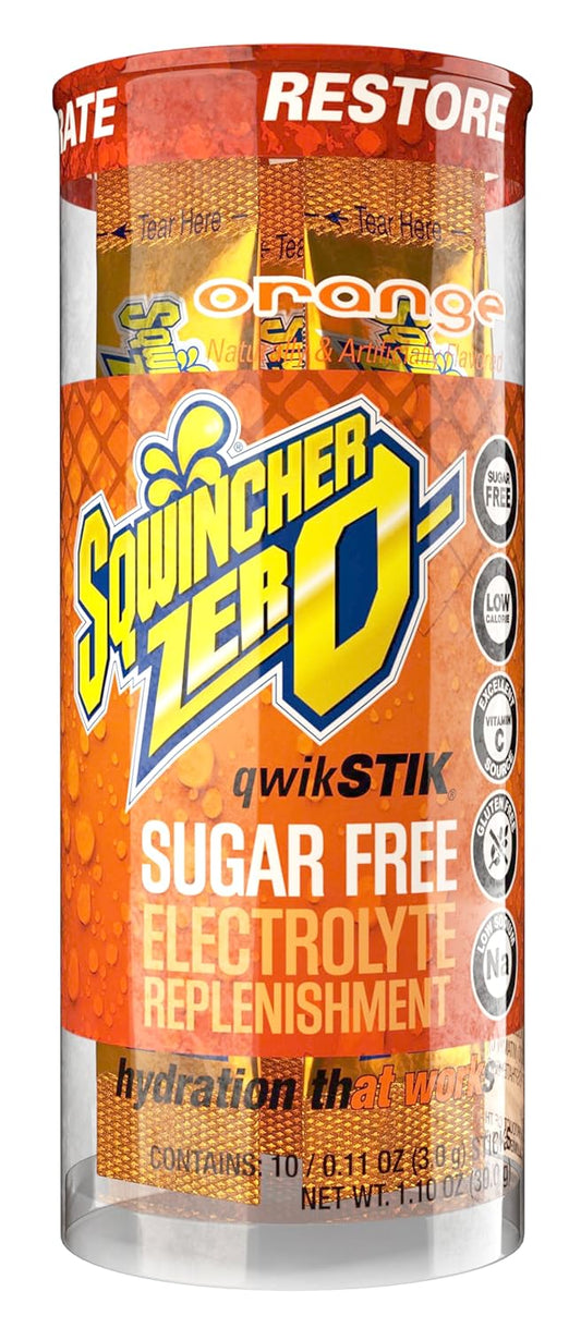 Sqwincher Zero Qwik Stik Orange Electrolyte Replacement Powder - Pack of 200