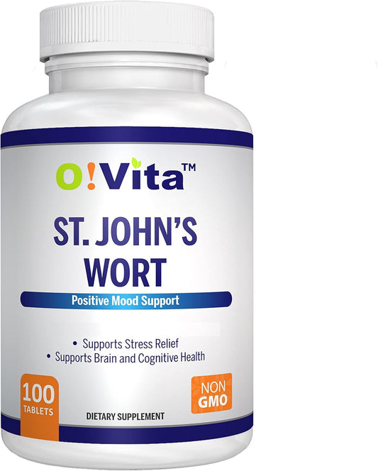 St. John's Wort 500mg Tablets - Vegan Herbal Supplement, Non-GMO, 100-Day Supply