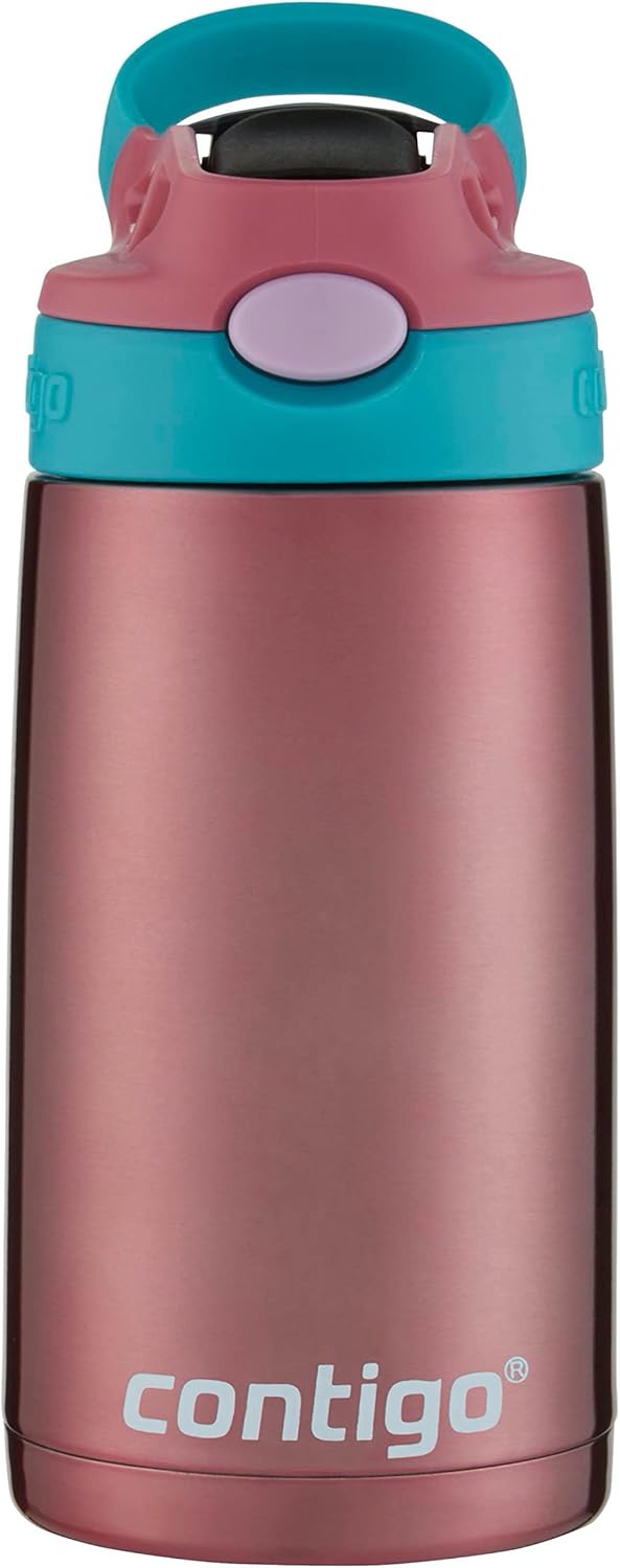 Stainless Steel Kids Water Bottle with Straw and AUTOSPOUT Lid, 13oz Capacity