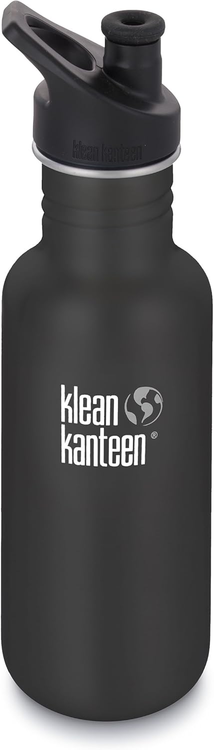 Stainless Steel Water Bottle with Sport Cap - Klean Kanteen Classic Single Wall Non-Insulated