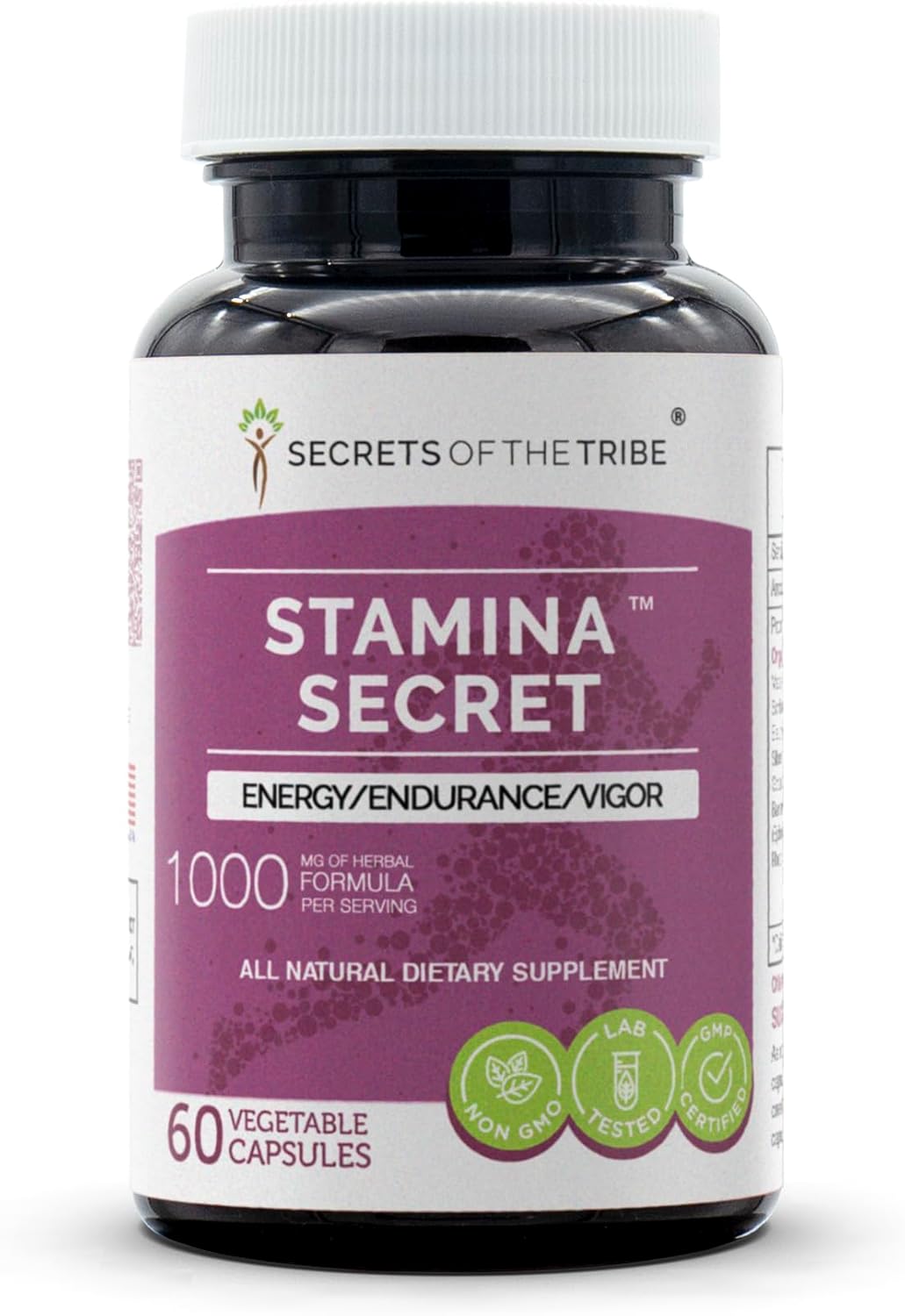 Stamina Secret Herbal Supplement Blend for Energy, Endurance, and Vigor - 60 Capsules by Secrets of the Tribe