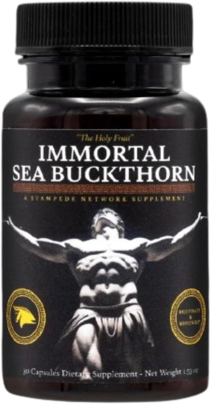 Stampede Network Immortal Sea Buckthorn Capsules: Omega Fatty Acids & Antioxidants for Skin, Energy, Immunity - Men & Women's Health