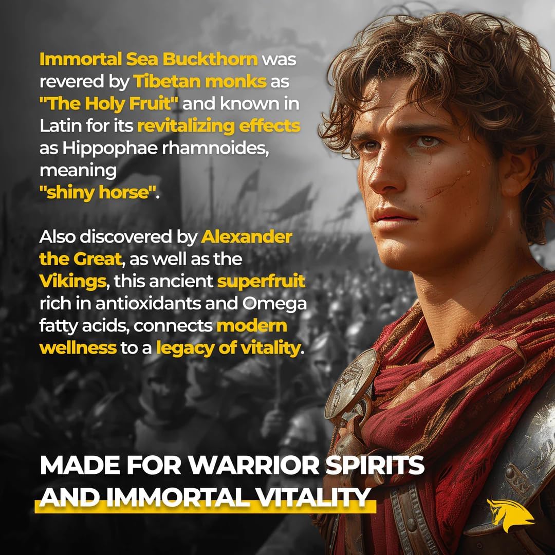 Stampede Network Immortal Sea Buckthorn Capsules: Omega Fatty Acids & Antioxidants for Skin, Energy, Immunity - Men & Women's Health