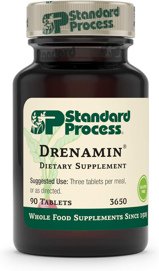 Standard Process Drenamin Tablets - Antioxidant & Mood Support with Whole Foods & Vitamins - 90 Count
