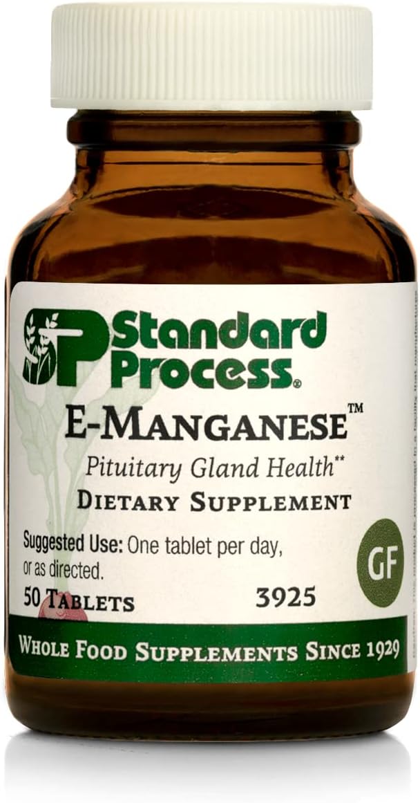 Standard Process E-Manganese Pituitary Gland Supplements with Calcium, Vitamin E, and Honey - 50 Tablets