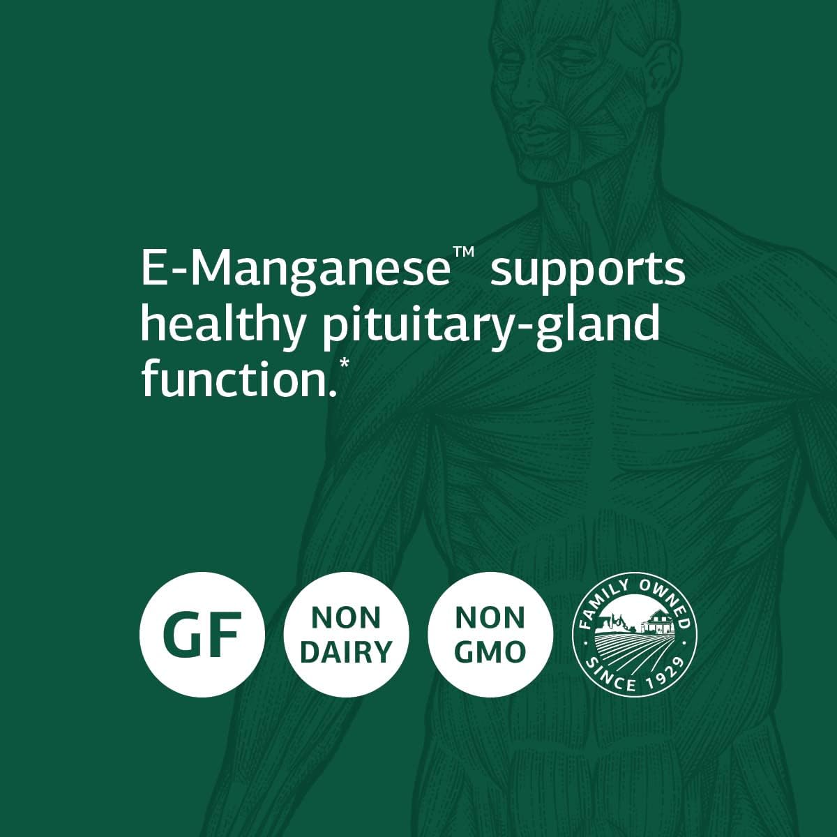 Standard Process E-Manganese Pituitary Gland Supplements with Calcium, Vitamin E, and Honey - 50 Tablets