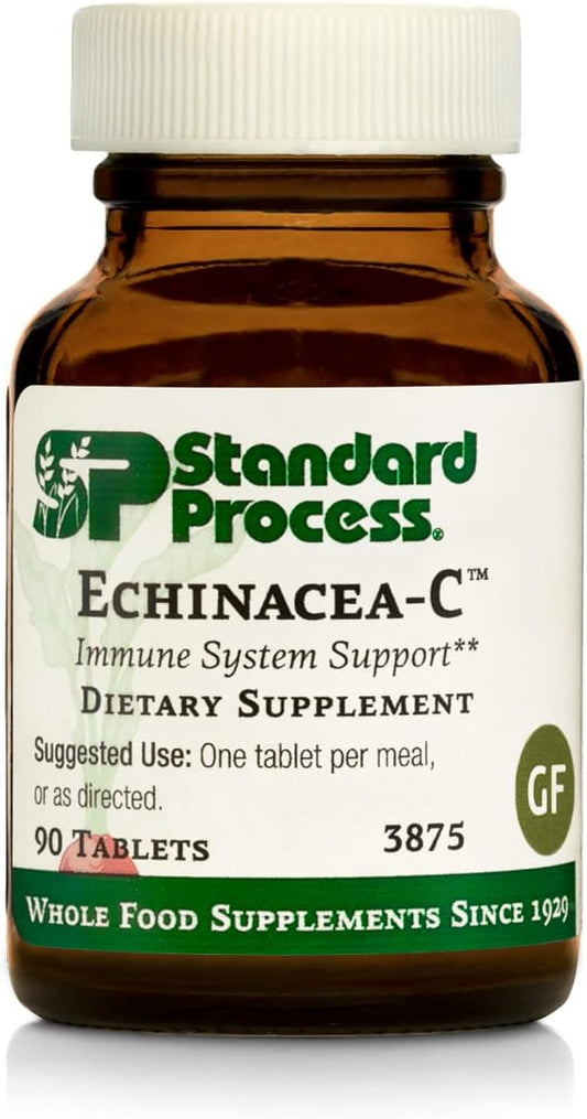 Standard Process Echinacea-C Tablets - Whole Food Blood & Immune Support - Vitamin C, Echinacea Purpurea, Buckwheat - 90 Count