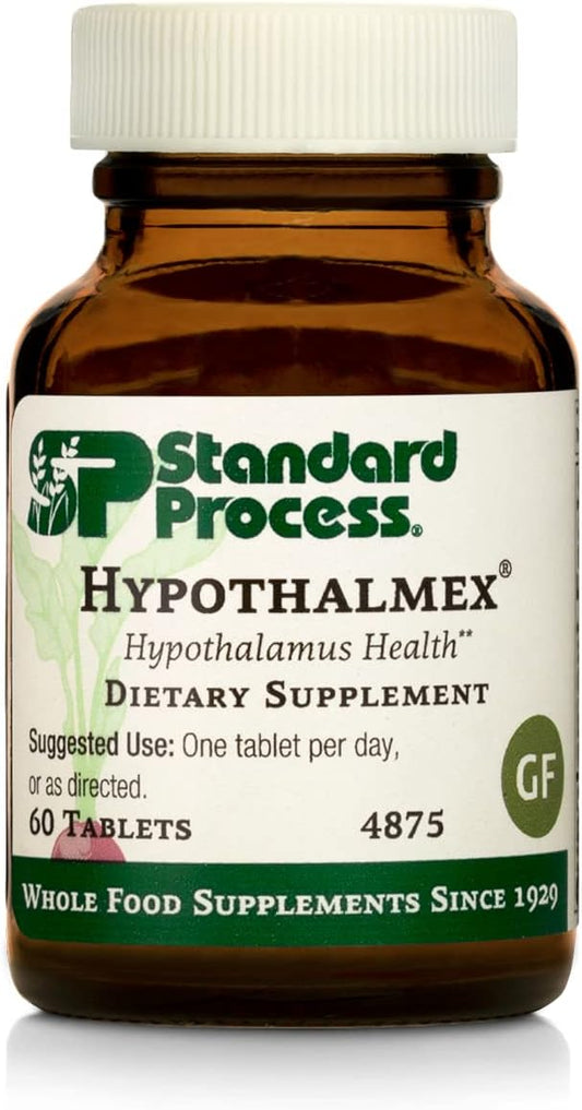 Standard Process Hypothalmex - Whole Food Brain Support Supplement - 60 Tablets with Magnesium Citrate and Calcium