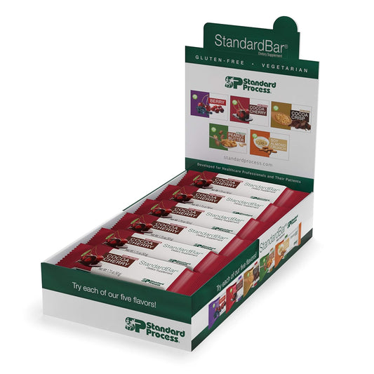 Standard Process Inc. StandardBar: Cocoa Cherry Protein Bar with Whole Food Calcium & Potassium Formula - Gluten-Free & Vegetarian - 18 Bars