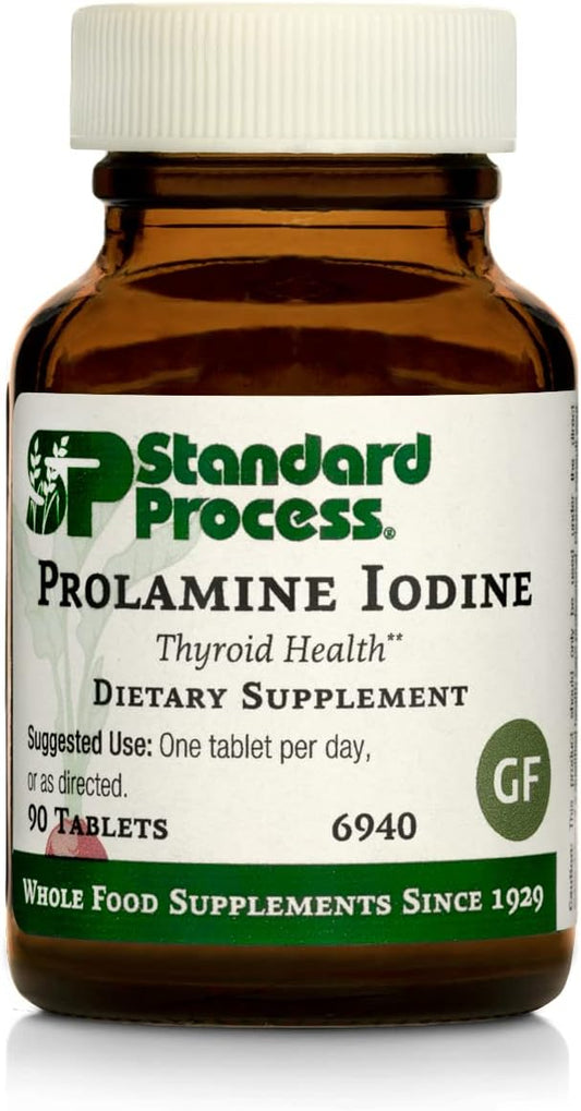 Standard Process Prolamine Iodine: Thyroid Support Tablets with Calcium & Magnesium - 90 Count