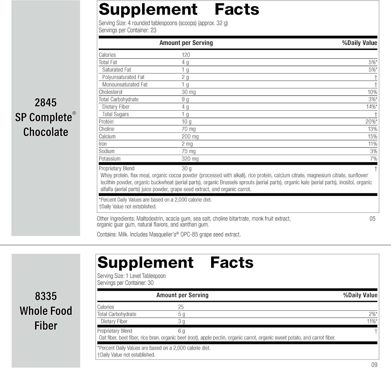 Standard Process Purification Kit: Detox & Liver Support with Milk Thistle, Whey Protein, Fiber, Choline, and Calcium - SP Complete Chocolate & Whole Food Fiber