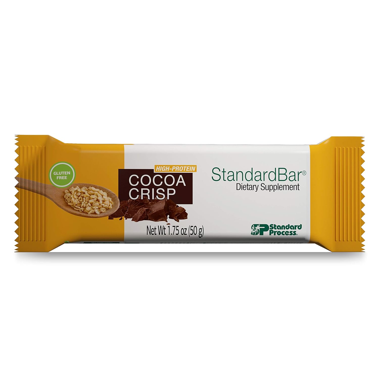 Standard Process StandardBar: Gluten-Free Protein Bar with Whole Food Formula, Vegetarian, 18 Bars, Cocoa Crisp