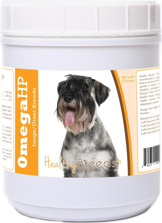 Standard Schnauzer Omega HP Fatty Acid Skin and Coat Support Soft Chews - 90 Count for Healthy Breeds
