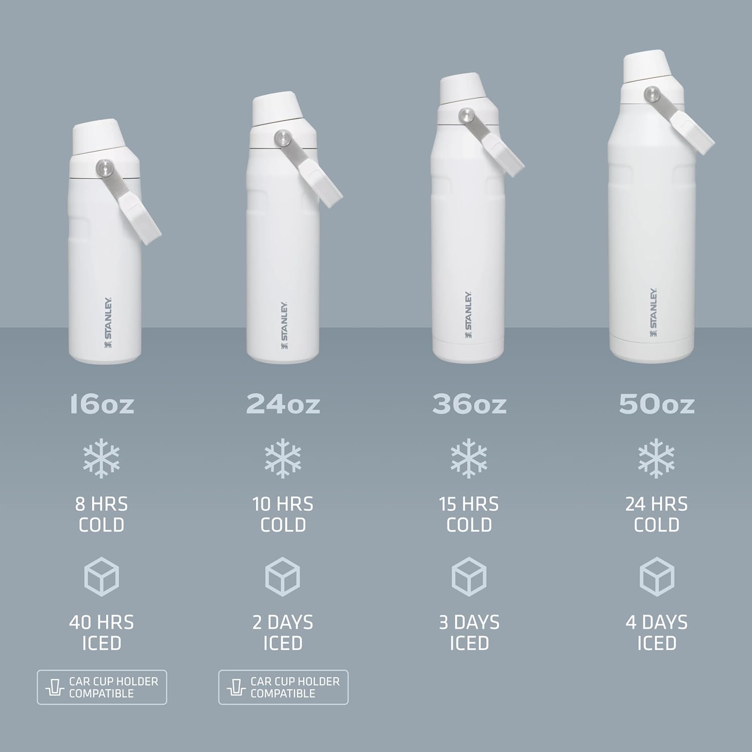 Stanley IceFlow Water Bottle with Angled Spout Lid - Lightweight, Leakproof, Insulated Stainless Steel for Travel & Sports